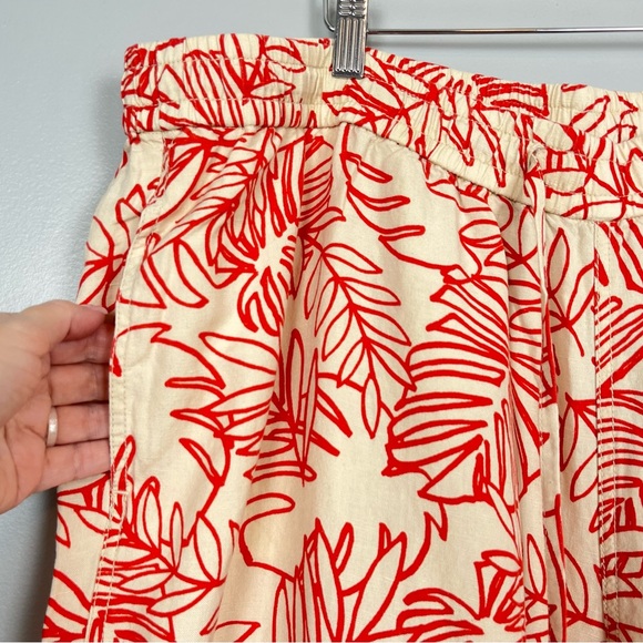 NWT Lane Bryant ivory & orange-red linen rayon wide leg drawstring pants, 22/24. - Picture 7 of 12